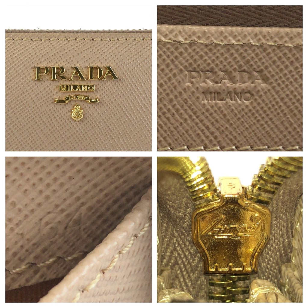 Prada Saffiano Beige Gold Leather Wallet — view 5