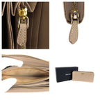 Prada Saffiano Beige Gold Leather Wallet — view 7
