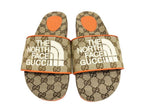 Gucci the North Face Collaboration GG Supreme Canvas Slide Sandals 40 Brown — view 2