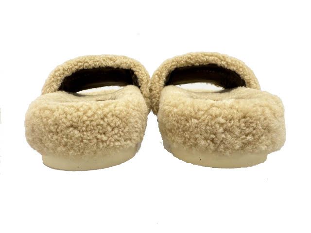 Gucci the North Face Logo Shearling Slide Sandals 36 Beige — view 4