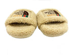 Gucci the North Face Logo Shearling Slide Sandals 36 Beige — view 3