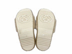 Gucci the North Face Logo Shearling Slide Sandals 36 Beige — view 8