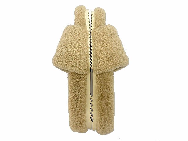 Gucci the North Face Logo Shearling Slide Sandals 36 Beige — view 6