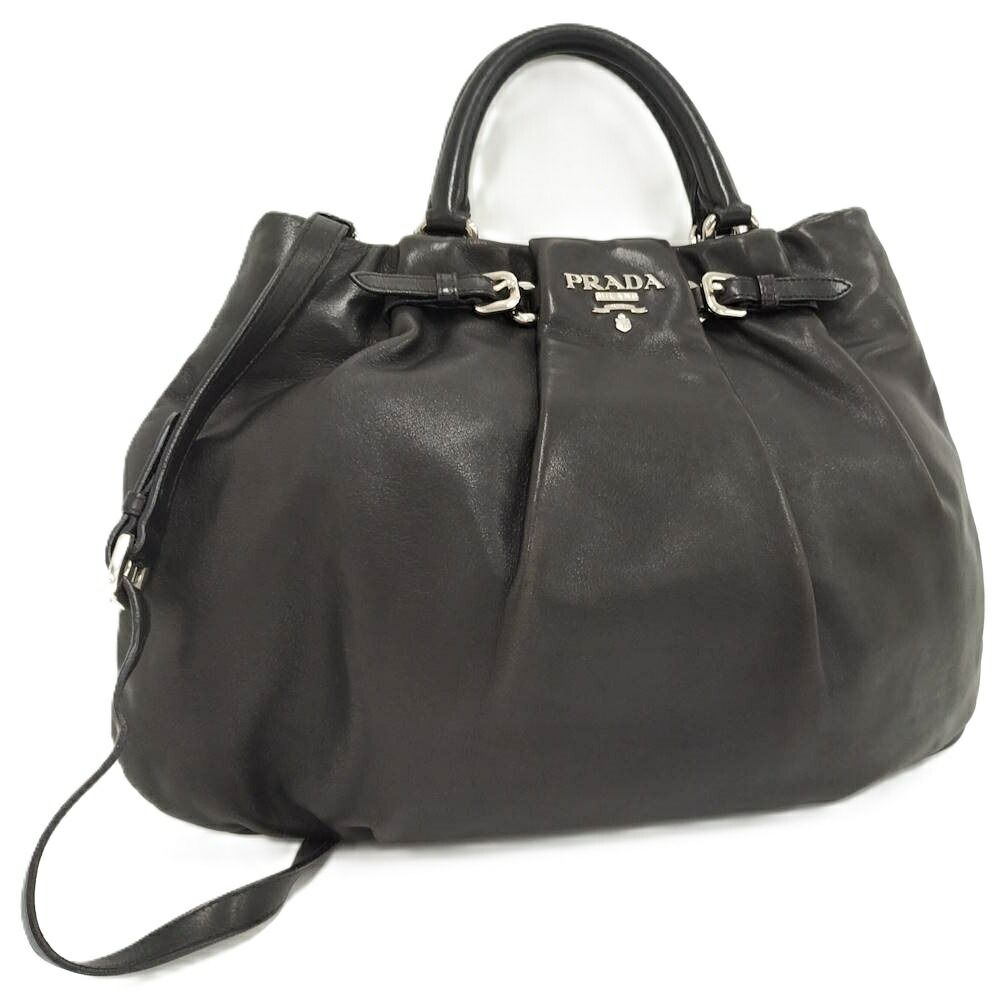 Prada 2-Way Bag Leather Black