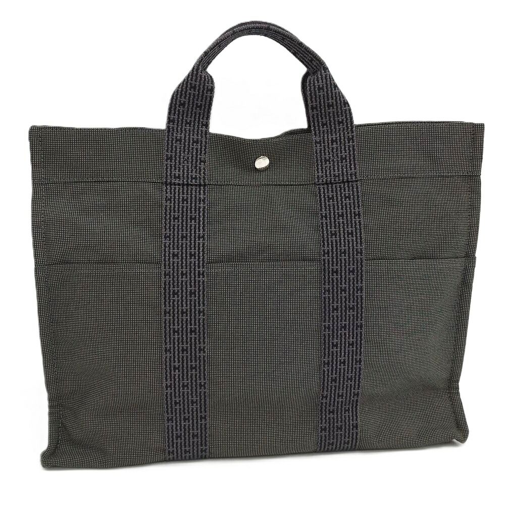 Hermes Her Line Tote MM Canvas Gray