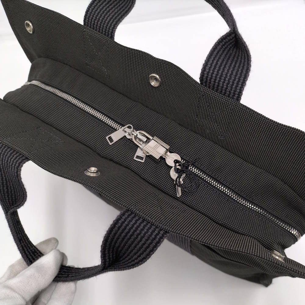 Hermes Her Line Tote MM Canvas Gray — view 7