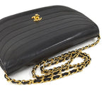 Chanel Chain Shoulder Bag Half Moon CC Lambskin Black — view 5