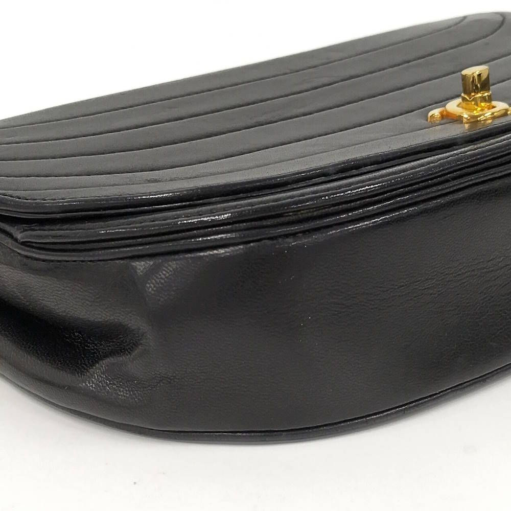 Chanel Chain Shoulder Bag Half Moon CC Lambskin Black — view 3