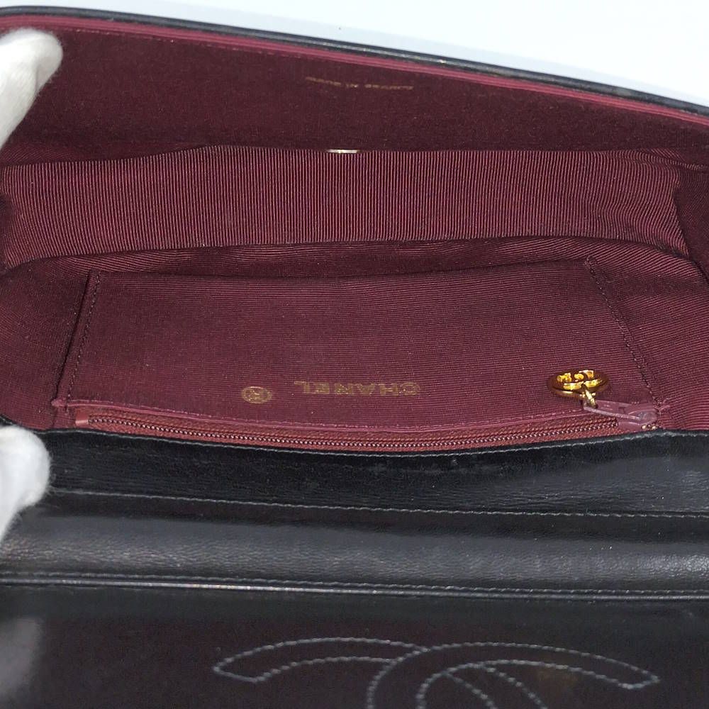 Chanel Chain Shoulder Bag Half Moon CC Lambskin Black — view 7