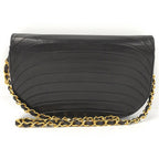 Chanel Chain Shoulder Bag Half Moon CC Lambskin Black — view 2