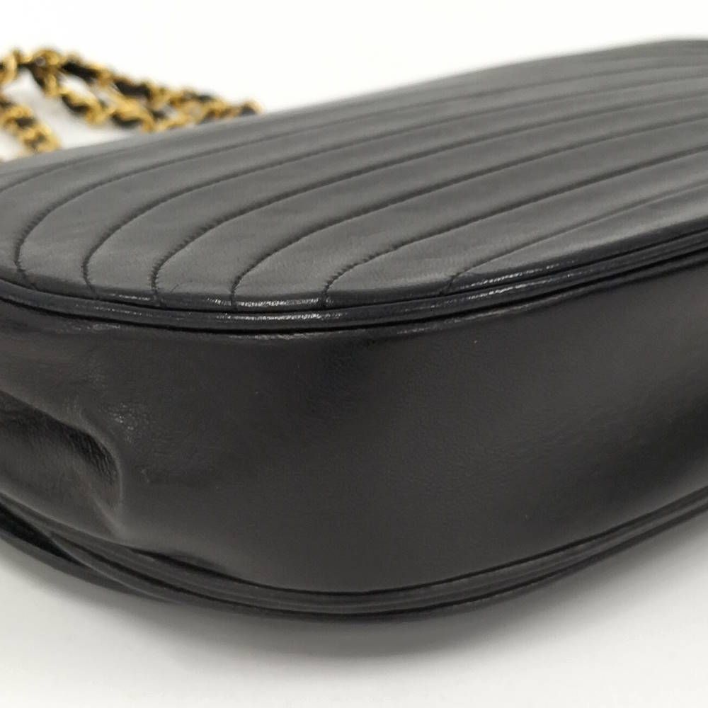 Chanel Chain Shoulder Bag Half Moon CC Lambskin Black — view 4