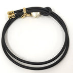 Louis Vuitton Bracelet LV Blue Pearl Heart Leather Gold Black — view 2