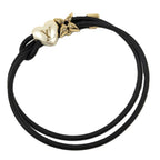 Louis Vuitton Bracelet LV Blue Pearl Heart Leather Gold Black