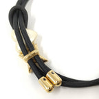 Louis Vuitton Bracelet LV Blue Pearl Heart Leather Gold Black — view 4