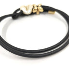 Louis Vuitton Bracelet LV Blue Pearl Heart Leather Gold Black — view 6
