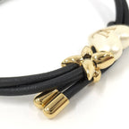 Louis Vuitton Bracelet LV Blue Pearl Heart Leather Gold Black — view 8