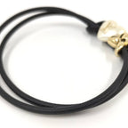 Louis Vuitton Bracelet LV Blue Pearl Heart Leather Gold Black — view 5