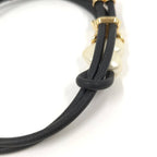 Louis Vuitton Bracelet LV Blue Pearl Heart Leather Gold Black — view 7