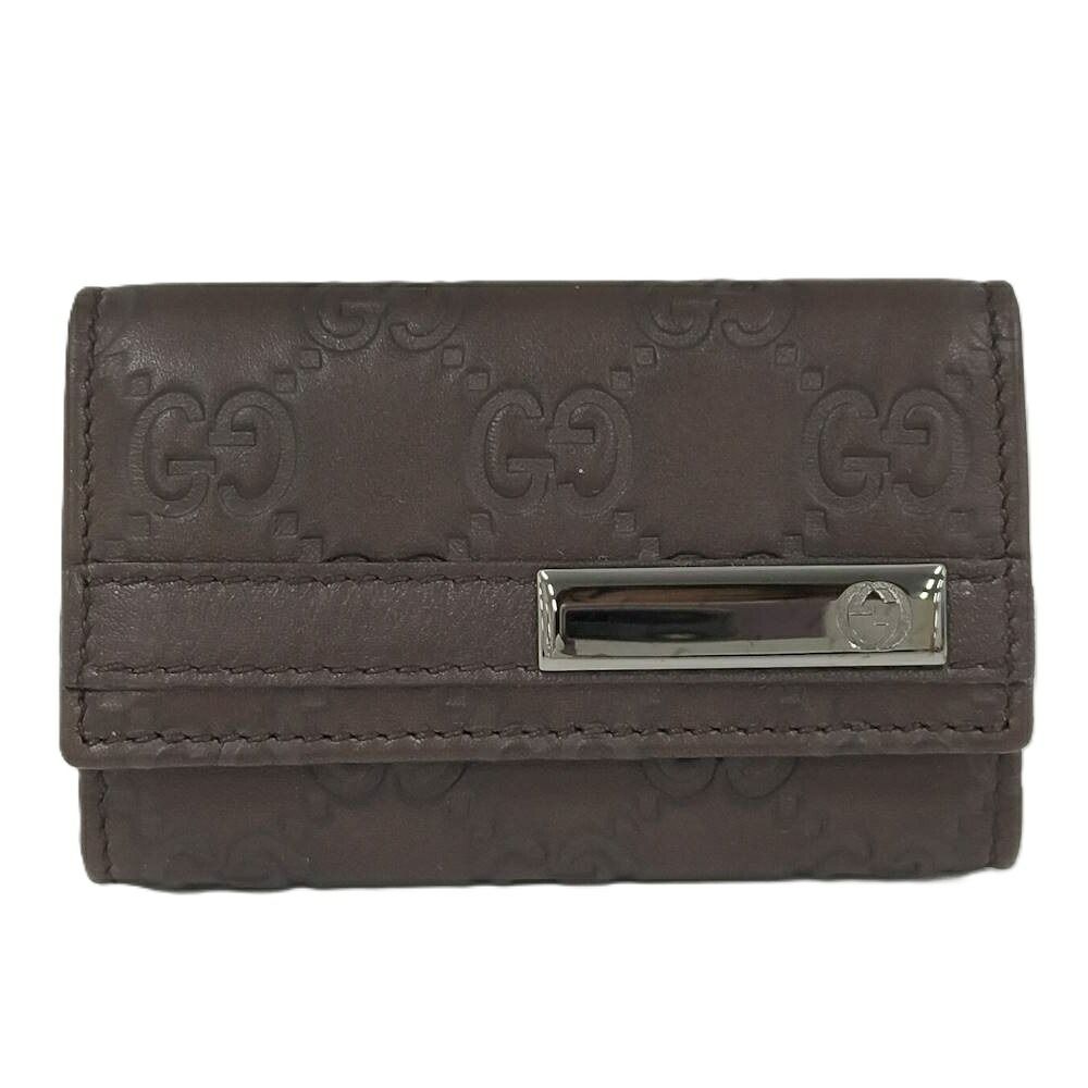 Gucci 6 Key Case Leather Brown Key Holder