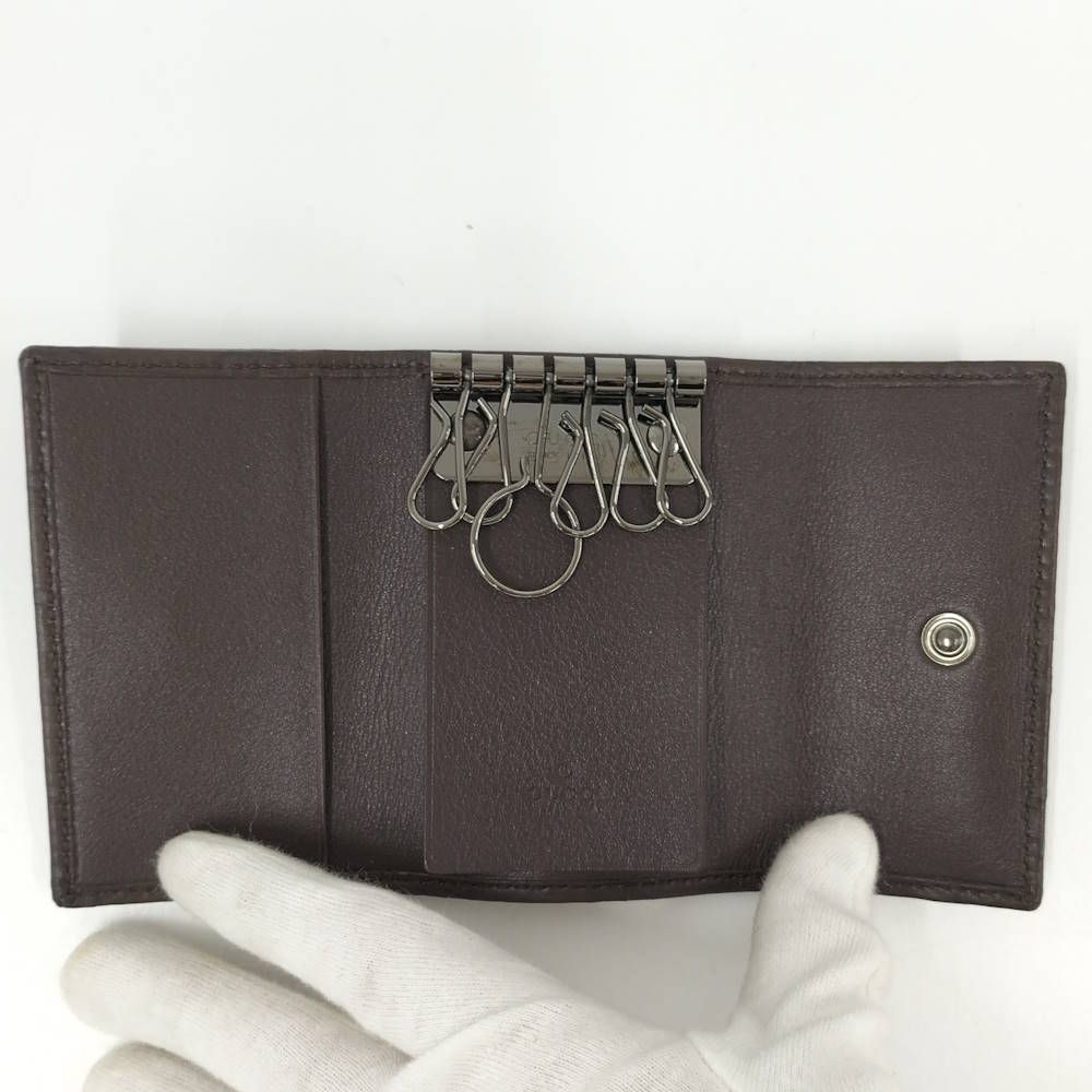 Gucci 6 Key Case Leather Brown Key Holder — view 2