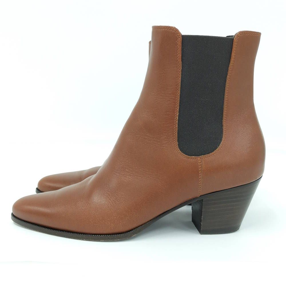 Celine Side Gore Boots Shoes Leather Brown — view 3