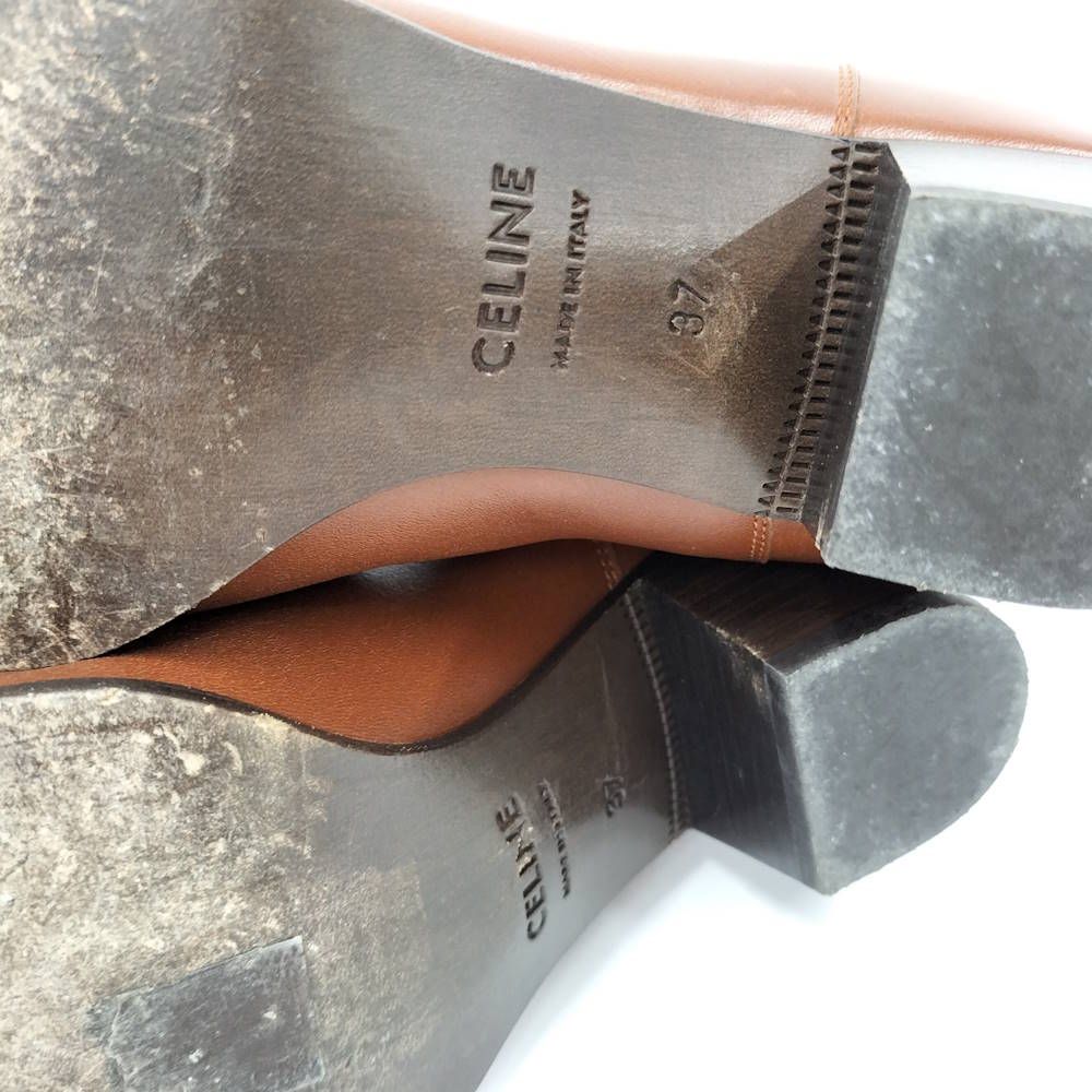 Celine Side Gore Boots Shoes Leather Brown — view 8