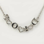 Dior Heart Charm Necklace Plated Silver — view 2
