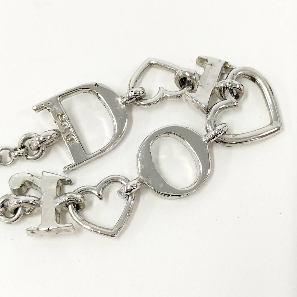 Dior Heart Charm Necklace Plated Silver — view 7