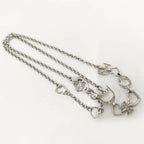 Dior Heart Charm Necklace Plated Silver — view 4