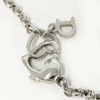 Dior Heart Charm Necklace Plated Silver — view 6