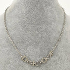 Dior Heart Charm Necklace Plated Silver — view 8