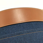 Celine Denim Bucket Bag Leather Blue Brown — view 7