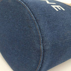 Celine Denim Bucket Bag Leather Blue Brown — view 3