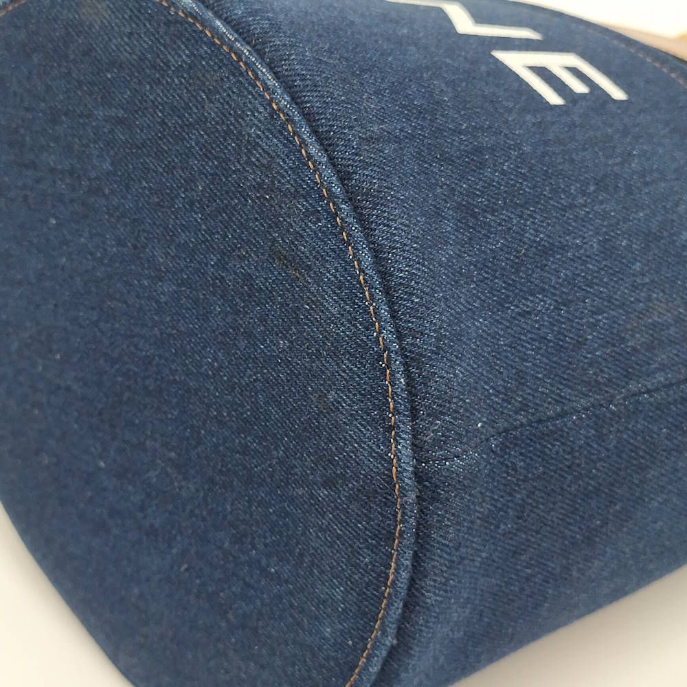 Celine Denim Bucket Bag Leather Blue Brown — view 3