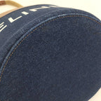 Celine Denim Bucket Bag Leather Blue Brown — view 8