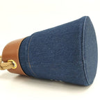 Celine Denim Bucket Bag Leather Blue Brown — view 6