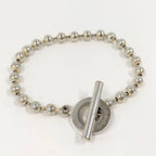 Gucci Ball Chain Bracelet Logo Silver
