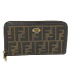 Fendi Zip Around Wallet Canvas Brown