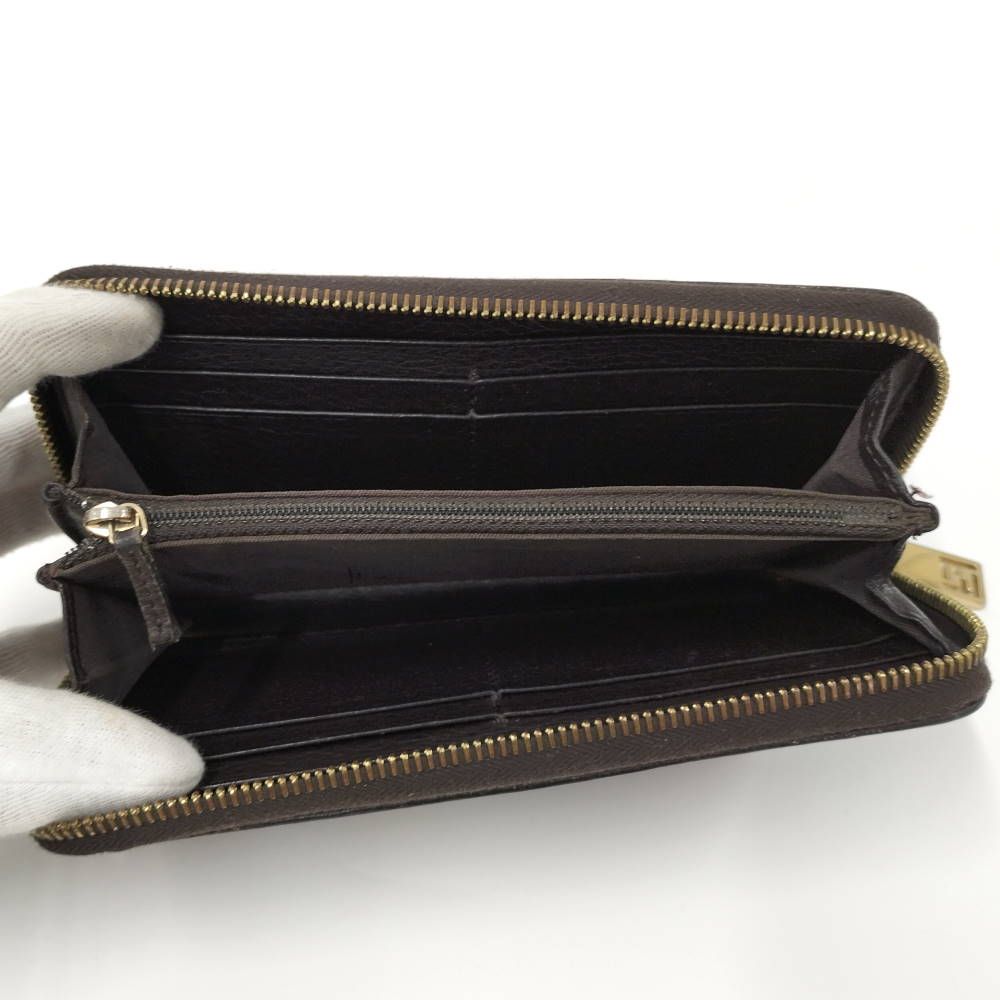 Fendi Zip Around Wallet Canvas Brown — view 2