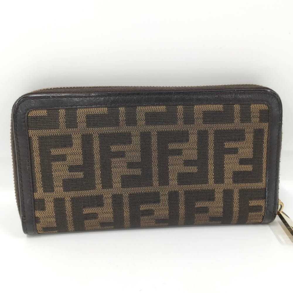 Fendi Zip Around Wallet Canvas Brown — view 3