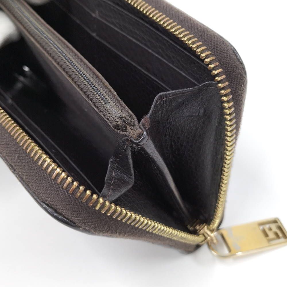 Fendi Zip Around Wallet Canvas Brown — view 7
