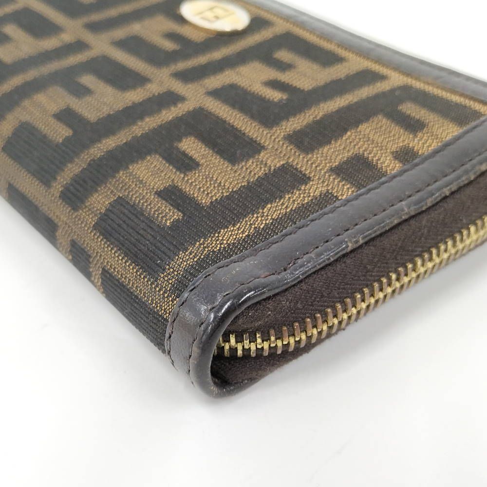 Fendi Zip Around Wallet Canvas Brown — view 4