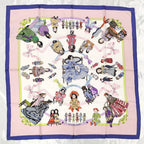 Hermes Scarf Carre 90 Hello Dolly Multicolor Pink
