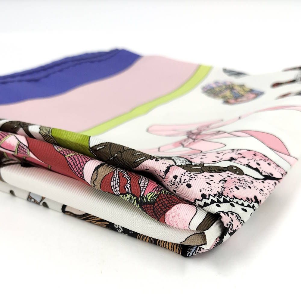 Hermes Scarf Carre 90 Hello Dolly Multicolor Pink — view 3