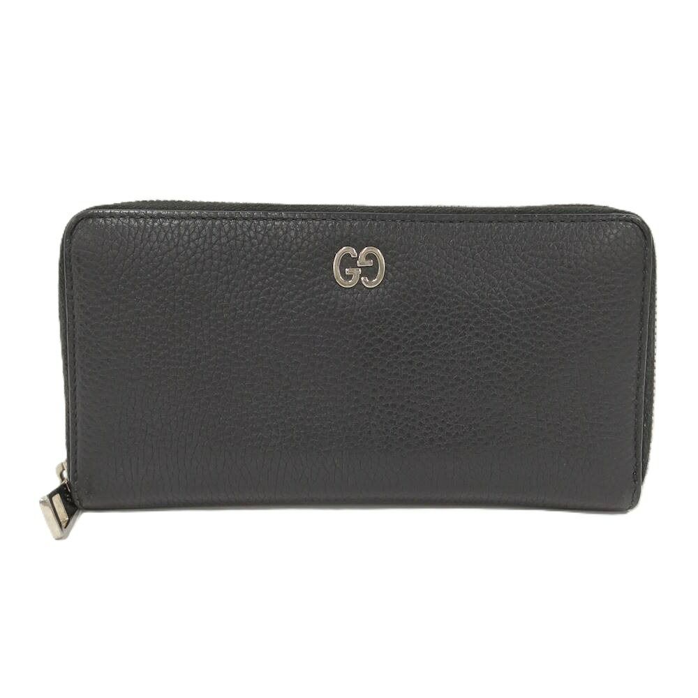 Gucci Wallet Zip Around Black Leather