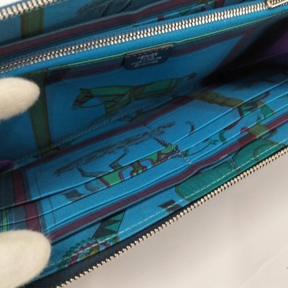 Hermes Azap Long Silk in Wallet Leather Navy — view 8