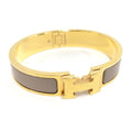 Hermes Clic Clac Bracelet Plated Gold Gray