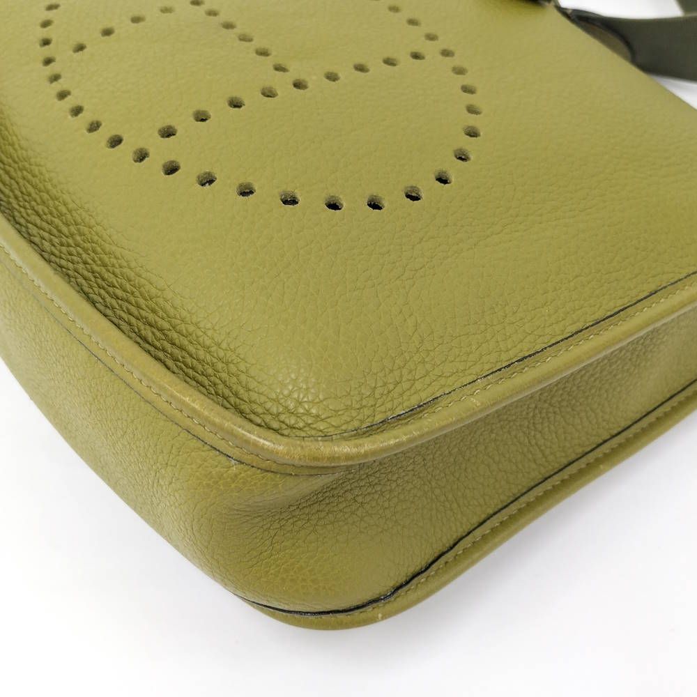 Hermes Evelyne Anise Green Silver Taurillon Clemence Shoulder — view 4