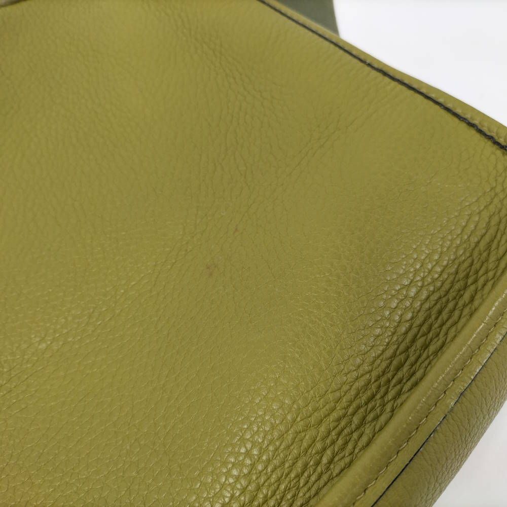 Hermes Evelyne Anise Green Silver Taurillon Clemence Shoulder — view 7