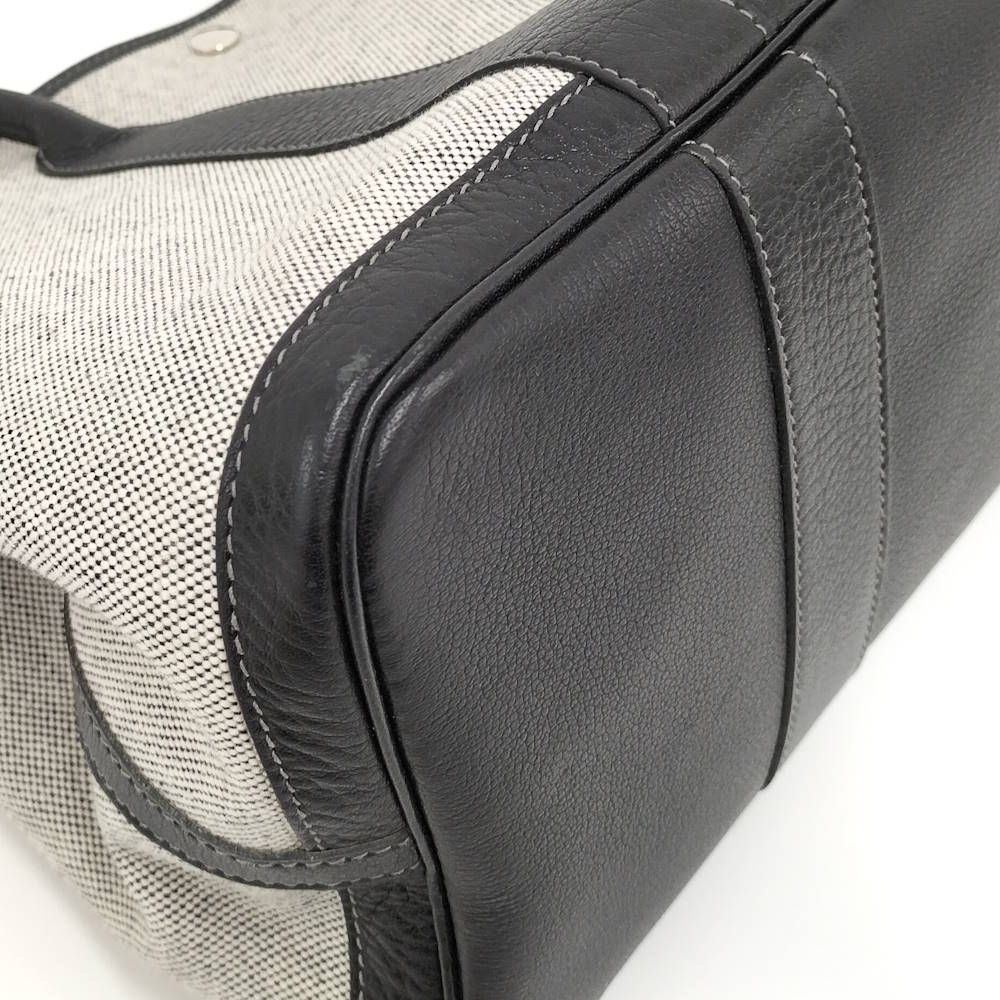 Hermes Garden Party PM Tote Toile Ash Leather Navy Ivory — view 3